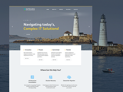 Integrisis Landing concept design home it services solutions technology web website