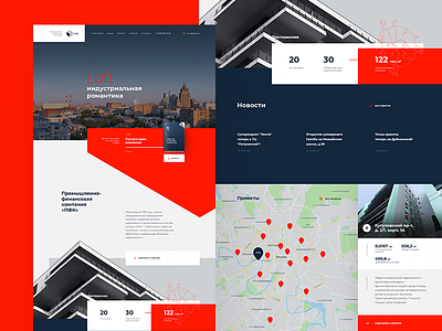 Pfk Сonstruction Сompany concept design landing services ui ux web website