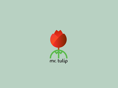 Logo for Florist - Mr. Tulip branding florist flower logo minimal print tulip. red ui ux