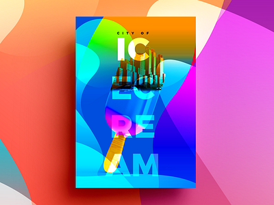 City Of Ice-cream Poster abstract app branding commerce ice cream minimal poster product ui ux web design