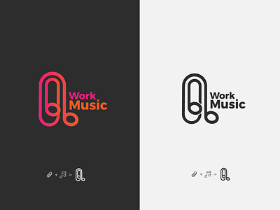 Work Music Logo abstract app app icon branding design icon logo logo design minimal vector web