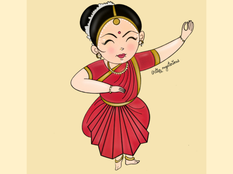 Indian classical dance doodle illustration! by Divya Iyer on Dribbble