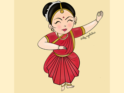 Indian classical dance doodle illustration! doodle illustration classical