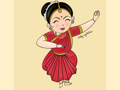 Indian classical dance doodle illustration!