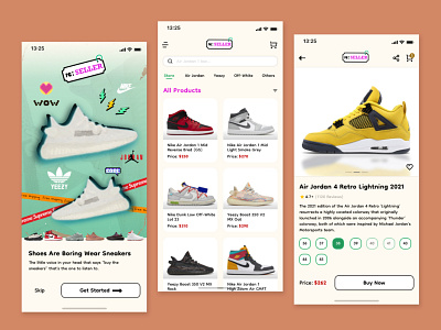Reseller Store adidas air jordan off white app design hype mobil nike online reseller shoes shop sneakers store ui ux yeezy
