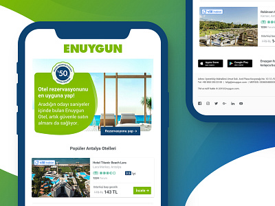 Enuygun - Hotel mailing design blue campaign design enuygun hotel mail newsletter uı