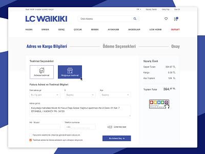 LCW-Redesign Order Delivery Information Page ecommerce online order page redesign shop ui ux web design