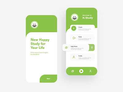 Happy study app UI