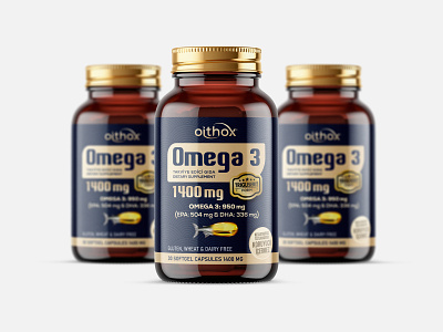 Oithox Omega 3 Label Design branding design graphic design label vector