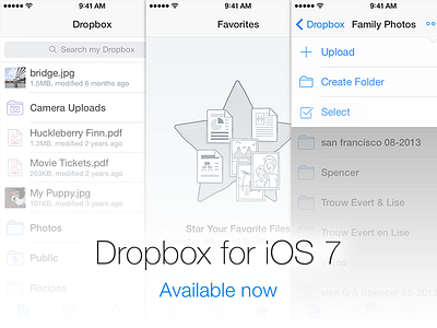 Dropbox for iOS 7