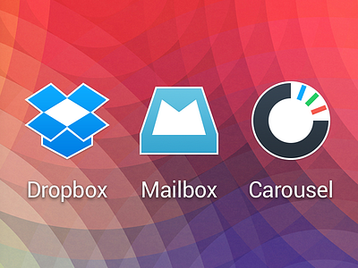 Android icons android app carousel dropbox icons mailbox
