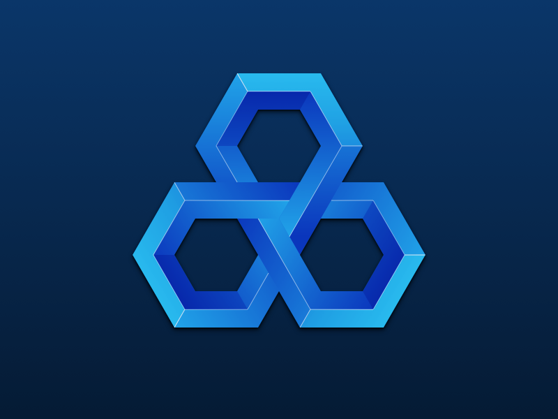 Blues branding flower of life impossible blue icon