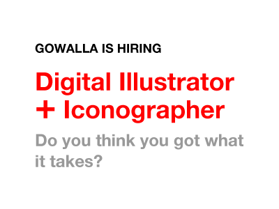 Gowalla is hiring gowalla icondesign iconographer illustration illustrator job