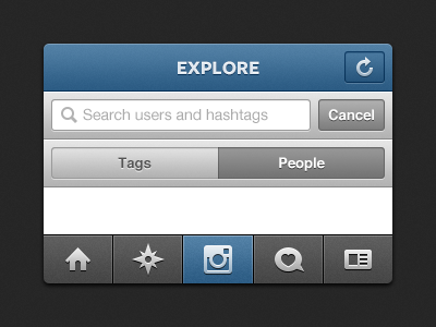 Explore explore instagram iphone navbar search tabbar toggle