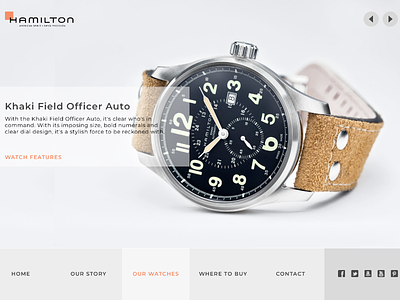 Hamilton Watch product ui webdesign
