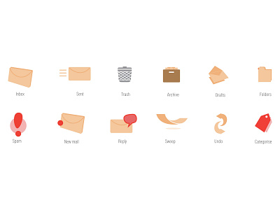 Email Icons design icons set vector