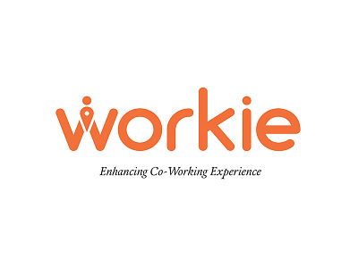 Workie art brand clever coworking design india logo minimal orange space