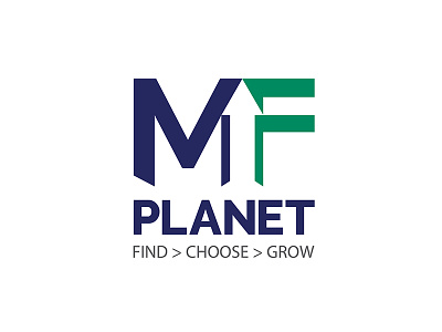 MF Planets growth logo money negative space