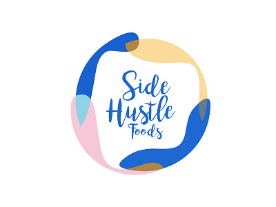 Side Hustle Foods blue brand food gold logo minimal packaging pink taste