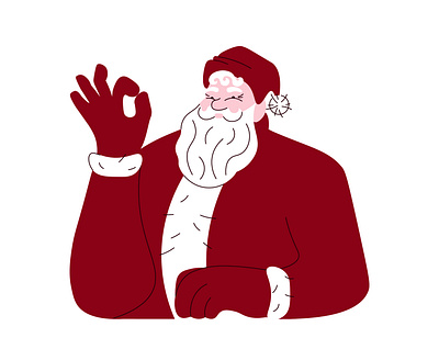 Santa Claus characters christmas face greeting illustration new year santa claus vector xmas