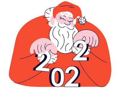 Happy 2022 2022 calendar character design flat happy new year new year santa claus vector