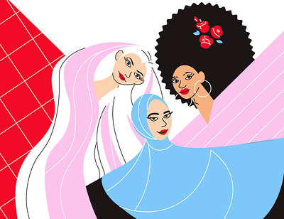 International women's community adobe illustration