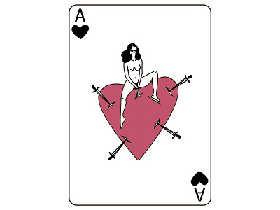 Hurt black cards girl heart knife nude oldschooltattoo pink playingcards shape simple tits