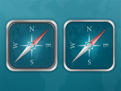 iOS Safari Icons - Which is better? apple blue icons ios iphone metal styling texture