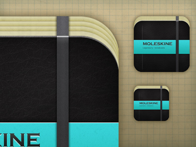 iOS Moleskine Icon ios icon apple iphone ipad texture styling moleskine leather paper