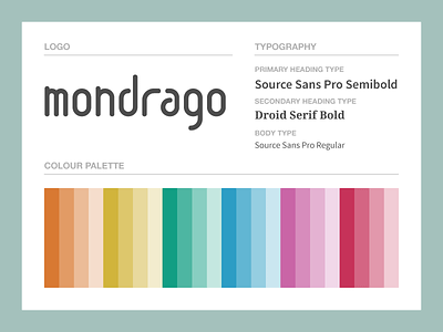 Mondrago Branding Scheme branding droid serif guidelines logo palette scheme source sans pro styling typography