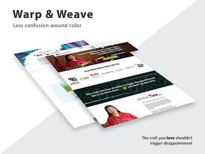 Warp & Weave landing page on mockup desktop branding clean design creative landing minimalistic ui ux website design