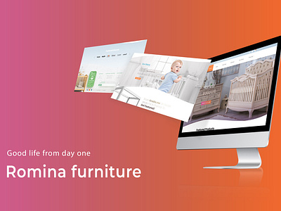 Romina furniture website design landing mockup 2020
