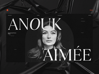 Anouk Aimée clean concept design digital interface minimal typography uxui web webdesign