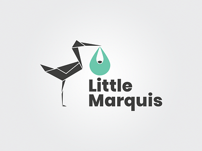 Little Marquis baby bird green identity logo origami