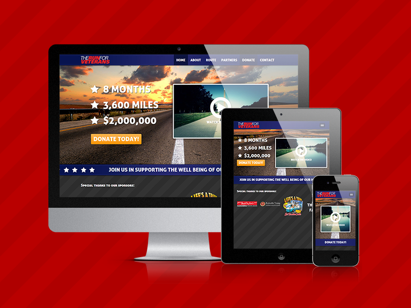 The Run for Veterans responsive css3 html5 web design website mobile non-profit