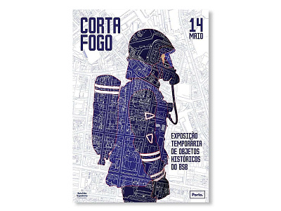 Corta fogo - exposição temporária BSB do Porto design illustration typography vector