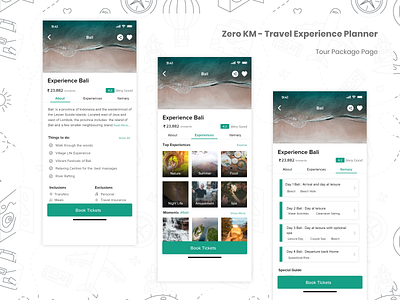 Travel App - Tour Package page adobexd branding dailyui dailyuichallenge experience holiday illustraion ios ios11 pack package page product design screen tour ui uiux ux