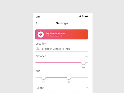 Settings Page Dating App - Daily UI Day7 adobexd app design daily dailyui dailyui07 dailyuichallenge dating datingapp freebie freebies neomorphism product design settings settings page settings ui ui