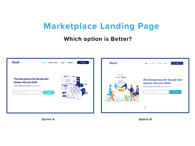 Online market place landing page options