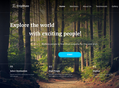 Tripmates - Landing page : Freebie adobexd app design dailyui dailyuichallenge design freebie freelancer illustraion landing landing page product design travel web travel website ui