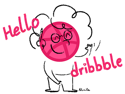 Hello Dribbble debut drawing hello illustration photoshop