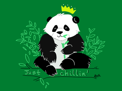 Chillin' panda animal bamboo chill drawing eat green illustration illustrator panda photoshop relax wacom