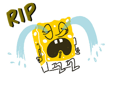 RIP Spongebob cry drawing illustration photoshop rip sad sponge spongebob wacom