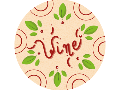 Wine time apero coaster drink illustration illustrator leaves time vector vin wine