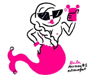 Mermay / extravagant bimbo extravagant illustration mermaid mermay2019 mermayday1 photoshop pink selfie