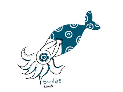 Squid illustration mermay photoshop squid wacom