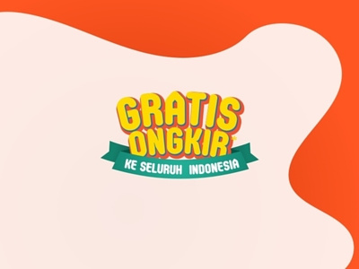 Shopee Indonesia campaign free shipping green logo logotype marketplace orange yellow