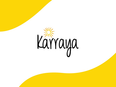 Karraya black doodle logo logotype sun white yellow