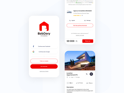 BabDary - Real Estate App algeria booking design home rental login mobile app product details real estate ui ux