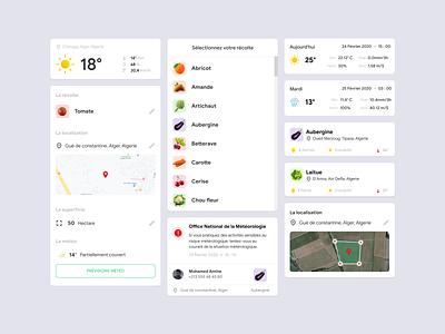 Components - Agriculture Mobile App agriculture algeria app component farmer food interface mobile ui ux vegetable weather